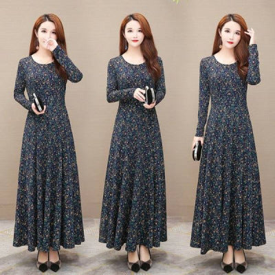 Dress Mother Dress Big Swing Dress Noble Long Skirt Women - GM Traders