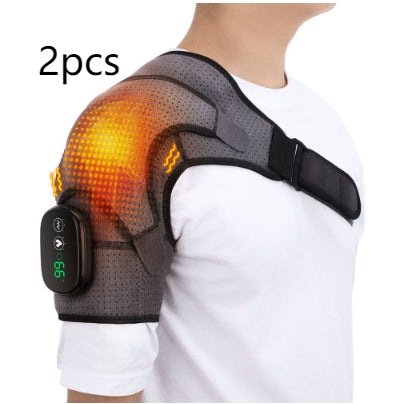 USB Rechargeable Convenient Electric Heating Shoulder Massage Heated Back Shoulder Brace Adjustable Heating Shoulder Massage Belt For Arm Muscle Relaxation | Winter