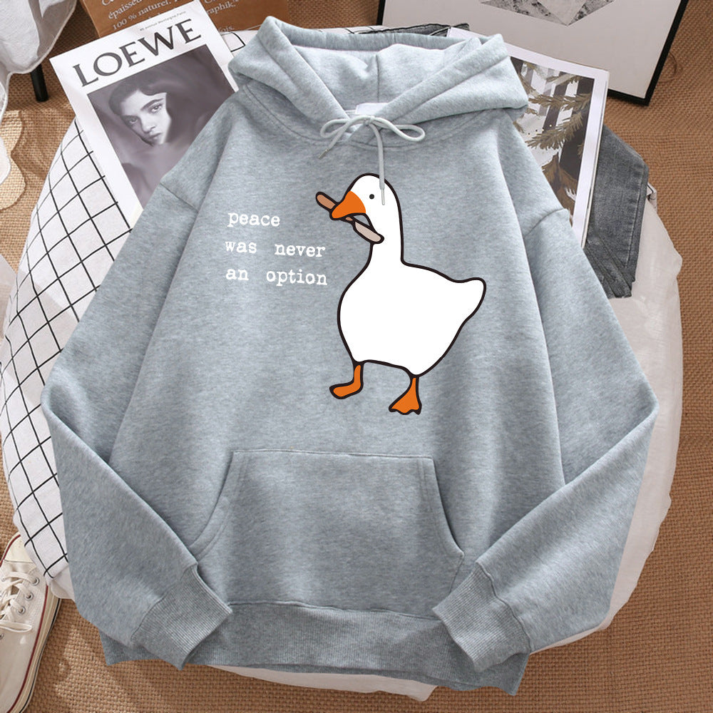 Street Style Print Sweatshirt – Loose Hoodie for Spring & Autumn Casual Wear