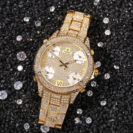 New Full Diamond Large Dial Hip-hop Men's Watches - GM Traders