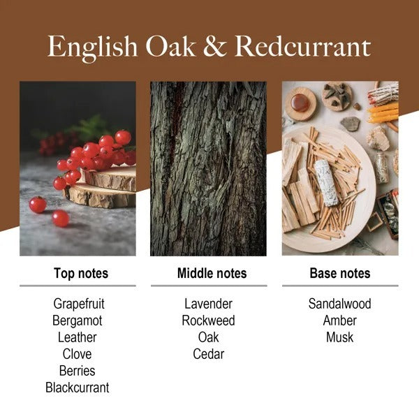 English Oak  Redcurrant Reed Diffuser 6.76oz - Essential Oil Sticks For Elegant Home Fragrance And Bathroom Accents - GM Traders