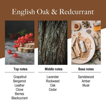 English Oak  Redcurrant Reed Diffuser 6.76oz - Essential Oil Sticks For Elegant Home Fragrance And Bathroom Accents - GM Traders