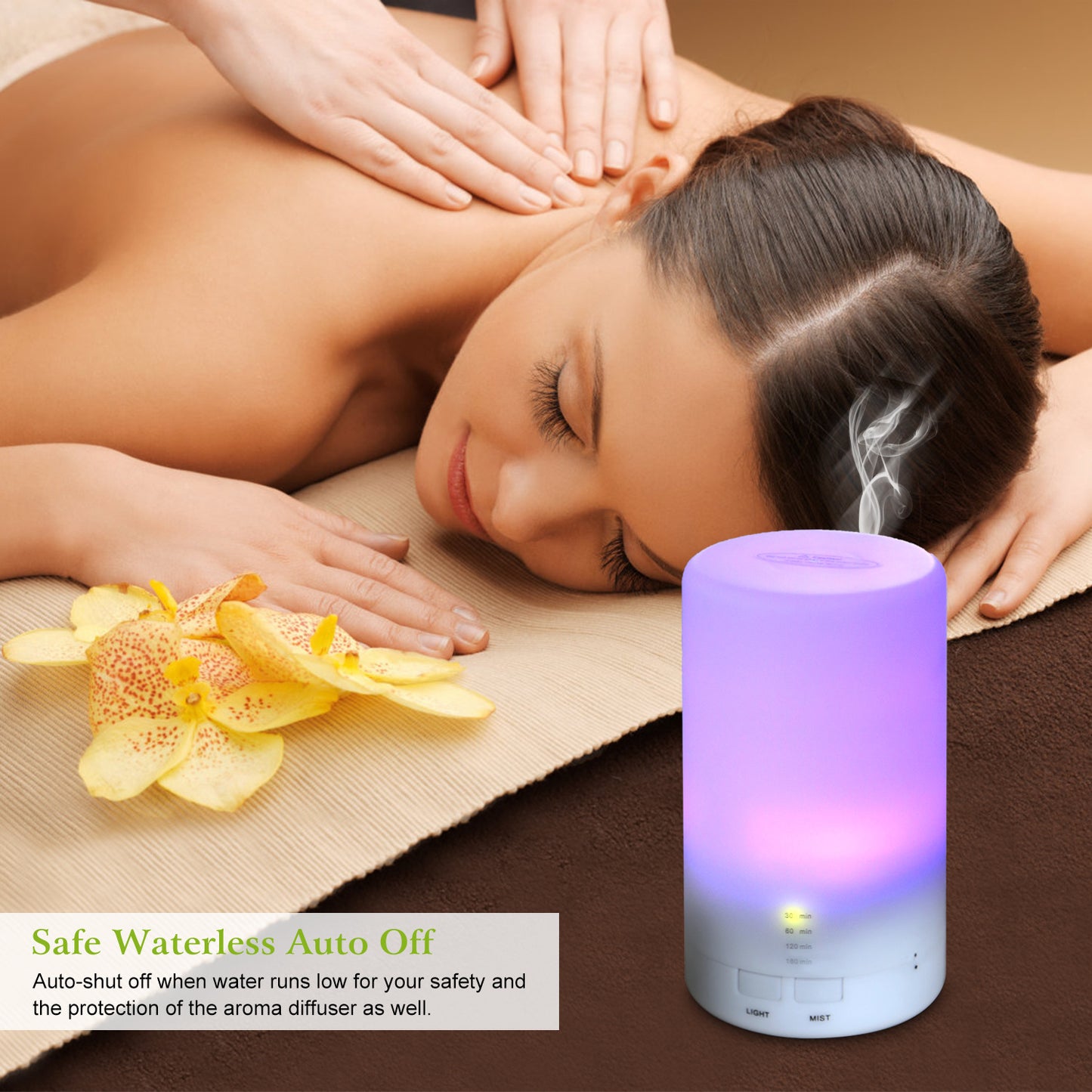 1Pc Mini Cool Mist Humidifier Ultrasonic Aroma Essential Oil Diffuser With 7 Color LED Lights 4 Timer Settings For Office Home Room Vehicle Study Yoga Spa - GM Traders