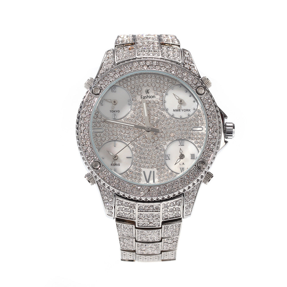 New Full Diamond Large Dial Hip-hop Men's Watches - GM Traders