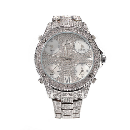 New Full Diamond Large Dial Hip-hop Men's Watches - GM Traders