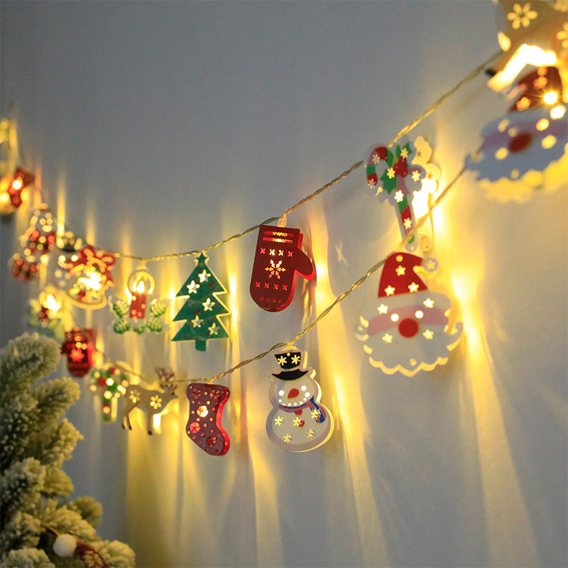 Christmas LED String Lights – Santa Claus, Elk & Snowman Ornaments for Home, Tree & Party Decoration