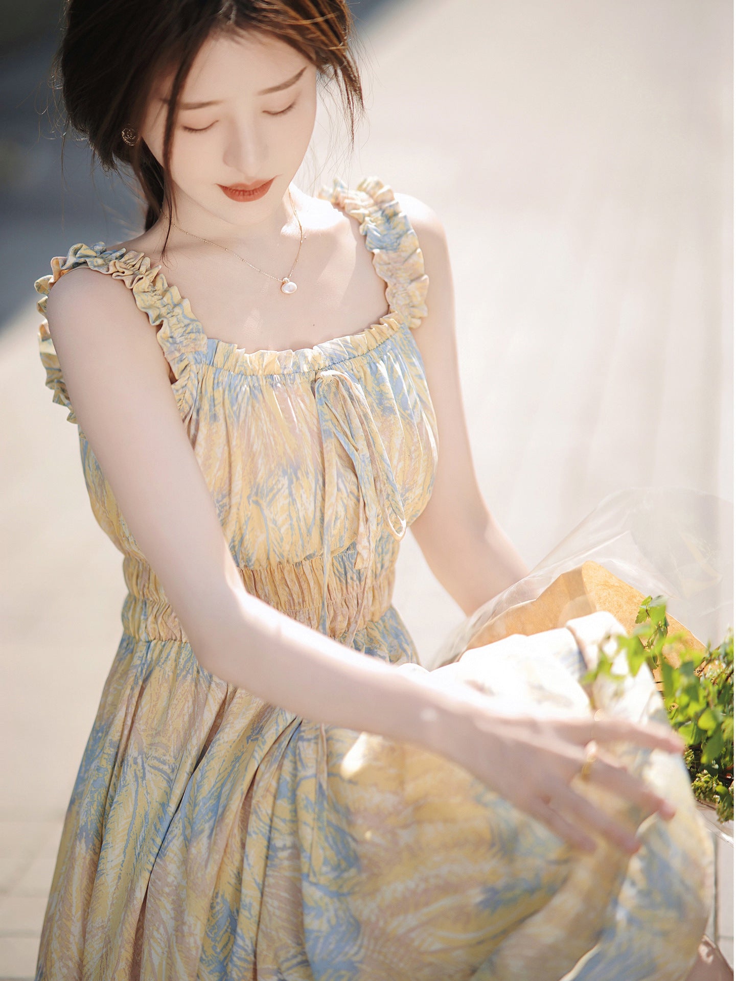 Floral Slip Dress Stringy Selvedge Dress Women - GM Traders