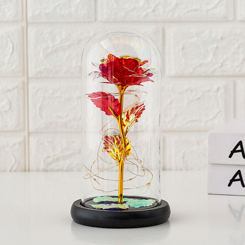Eternal Preserved Rose Flower in Glass Dome Cover - Handmade Gift Box Decor,Valentine Gift