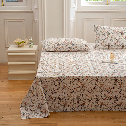 Cotton Printed Bed Sheet Single Item Pastoral Style Flower Single Piece - GM Traders