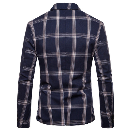 Men’s Casual Plaid Blazer – Small Suit Coat for Daily Wear - GM Traders