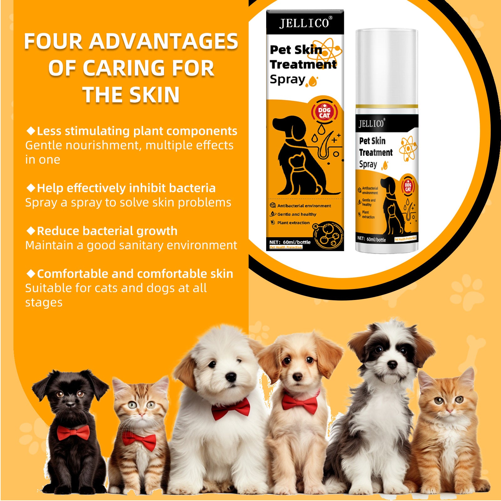 Pet Skin Care Spray for Dogs and Cats - Moss/Fungal Treatment and Hair Loss Solution | Skin Care Winter