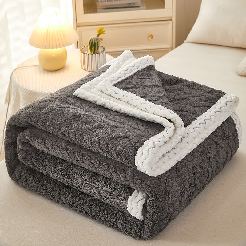 Double-Thickened Warm Coral Fleece Sofa Blanket – Multiple Colors (100×120CM to 200×230CM)