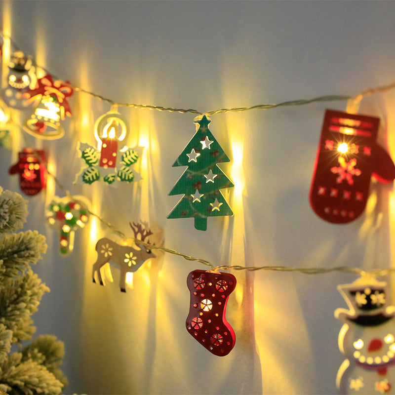 Christmas LED String Lights – Santa Claus, Elk & Snowman Ornaments for Home, Tree & Party Decoration
