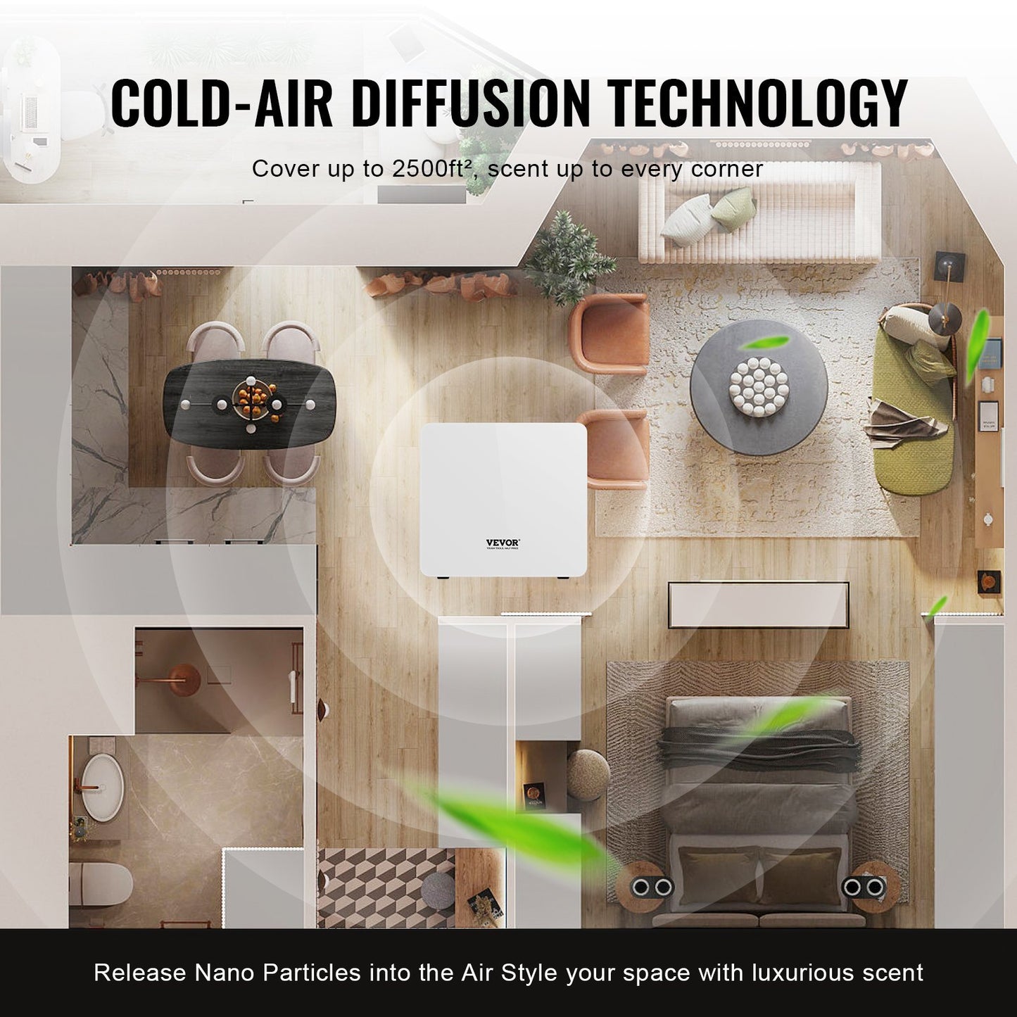 Scent Air Machine For Home, 480ML With Cold Air Technology, Waterless Smart Essential Oil Diffuser, Cover Up To 2500 Sq.Ft For Large Room, Hotel, Spa, Business Office - GM Traders