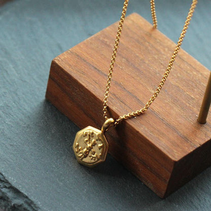 Clavicle chain sweater chain gold coin item coin necklace - GM Traders