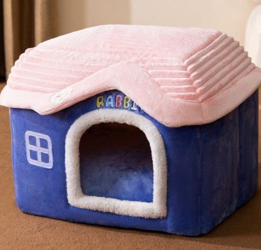 Foldable Dog & Cat House – Winter Warm Pet Kennel ❄️