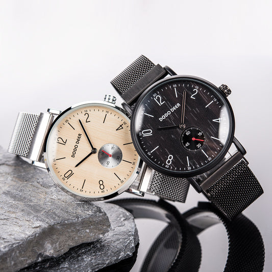 “Unisex Wooden Dial Watch – Fashion Dimple Design for Men & Women” ⌚✨ - GM Traders