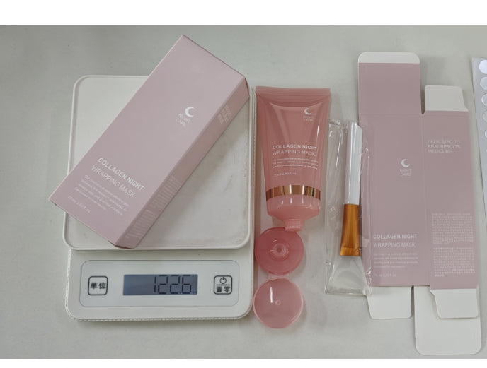 Collagen Night Face Mask 75ml – Firming, Elasticity & Hydration | Anti-Wrinkle Tear-Off Mask with Brush for Skin Repair & Moisturizing | Skin Care Winter