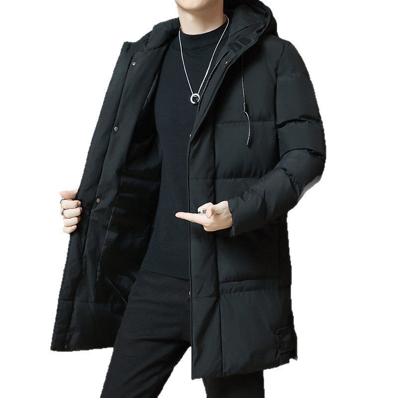 Men’s Winter Warm Hooded Jacket – Plus Size Thick Cotton Coat for Cold Weather