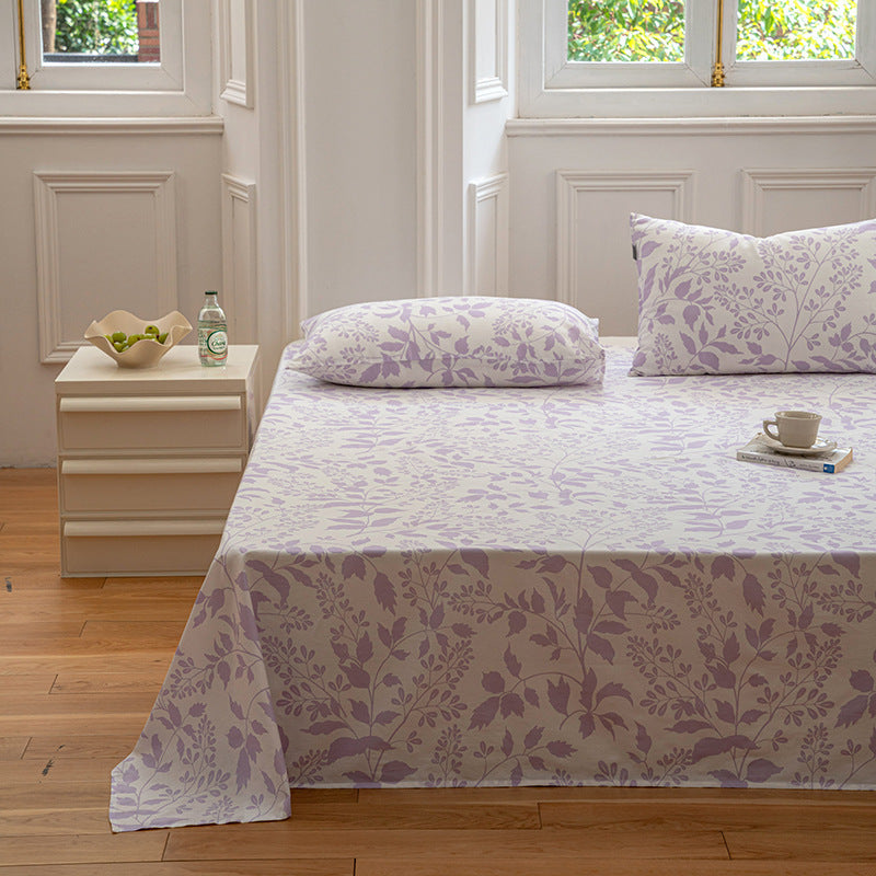 Cotton Printed Bed Sheet Single Item Pastoral Style Flower Single Piece - GM Traders