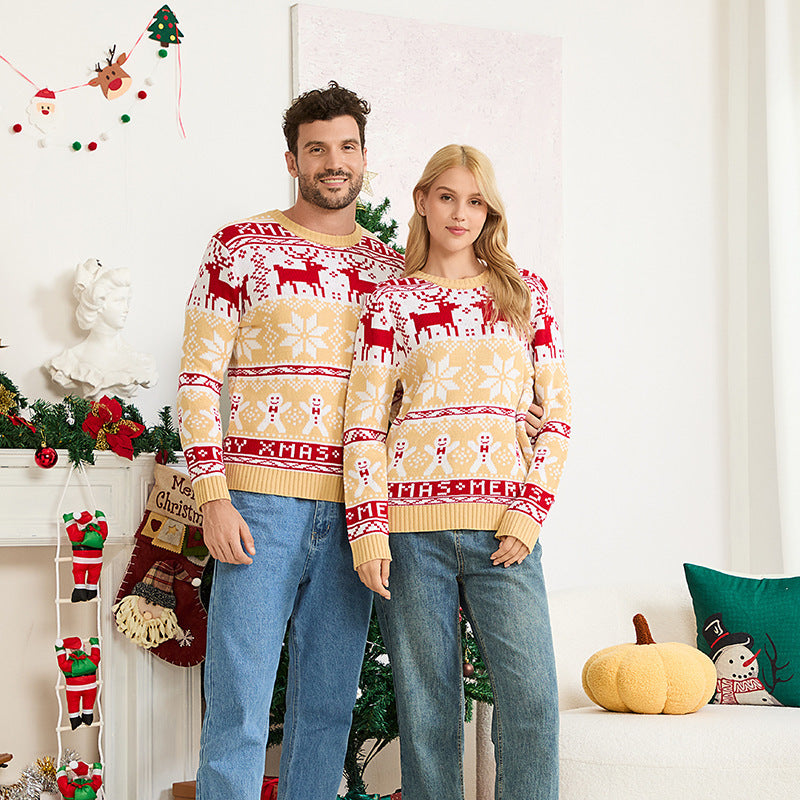Casual Parent-Child Christmas Knitted Pullover Sweater – Matching Family Holiday Outfit