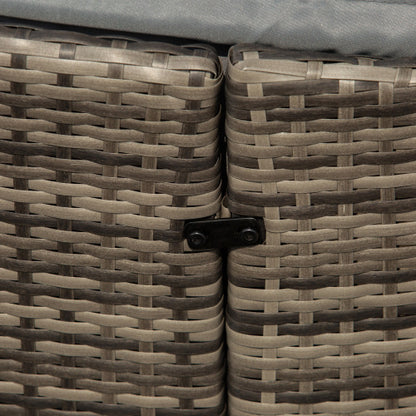 Outsunny Outdoor PE Rattan Garden Furniture With Cushioned, Patio Wicker Conversation Furniture Set, Round Daybed With Retractable Canopy, Coffee Table And Three Pillows, Dark Grey