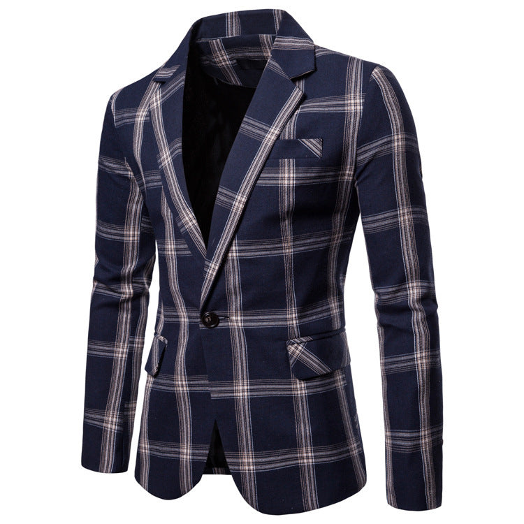 Men’s Casual Plaid Blazer – Small Suit Coat for Daily Wear - GM Traders