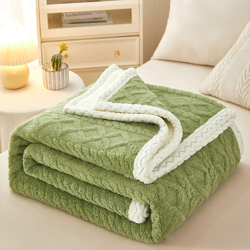 Double-Thickened Warm Coral Fleece Sofa Blanket – Multiple Colors (100×120CM to 200×230CM)