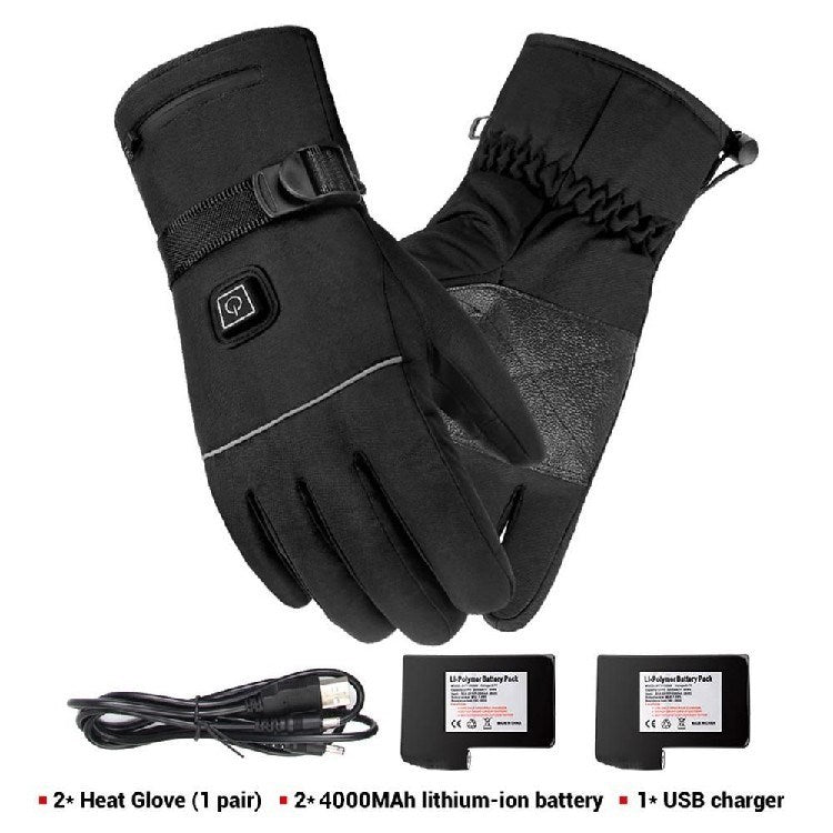Winter Electric Heated Gloves – Motorcycle Touch Screen Thermal Riding Gloves for Men & Women