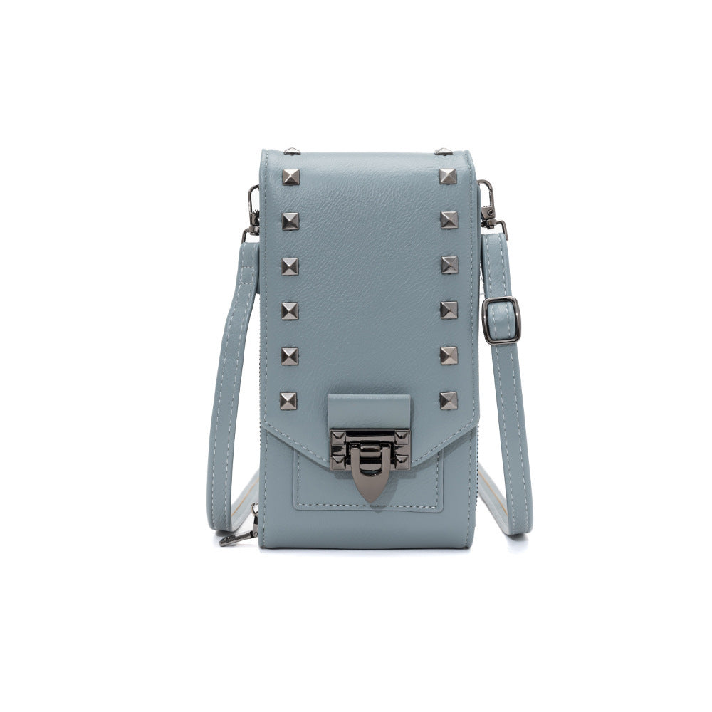 Rivet Design Shoulder Bags Mobile Phone Handbag Solid Color Crossbody Bags Women - GM Traders