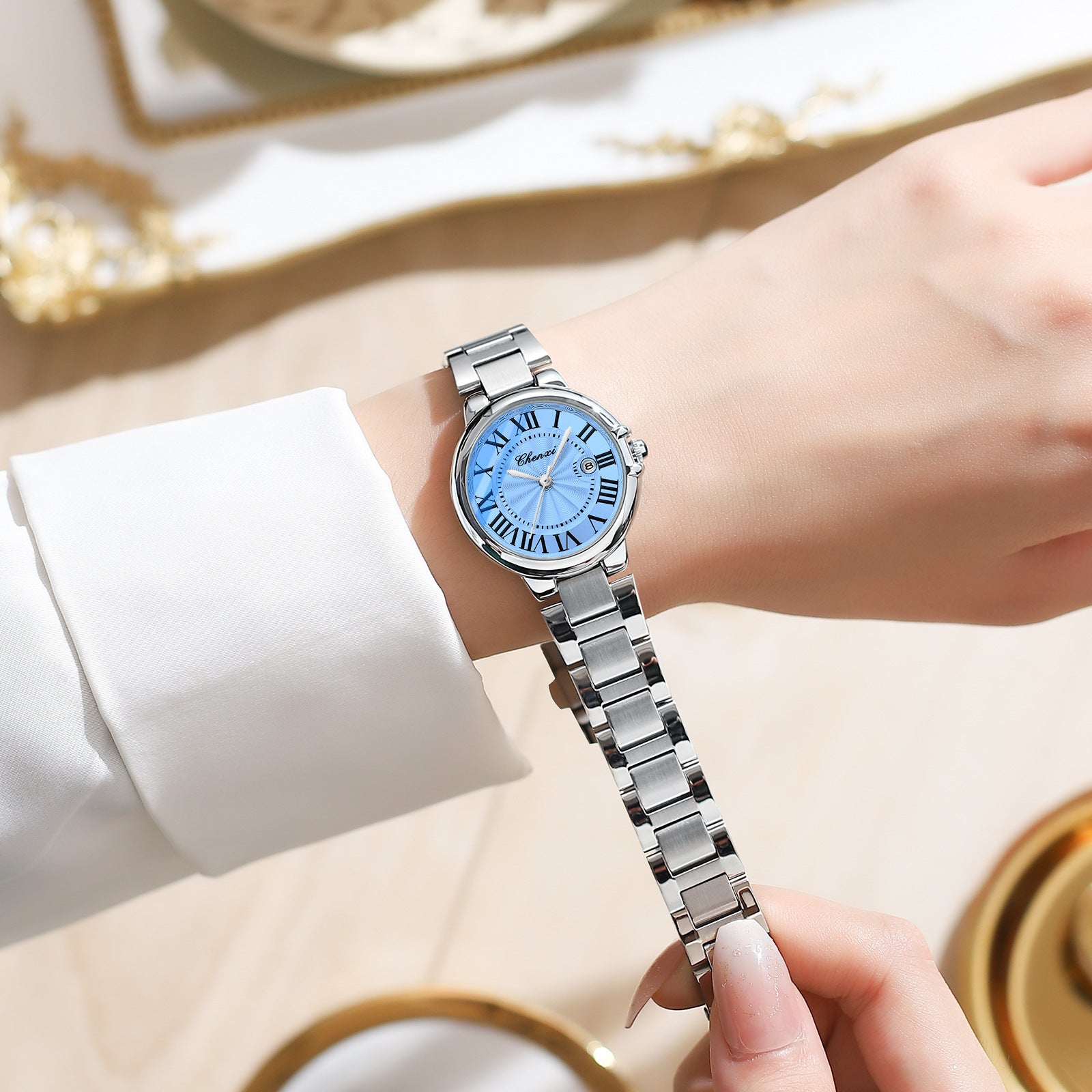 Roman Couple Watches – Steel Band, Waterproof & Luminous Classic Design” ⌚✨ - GM Traders