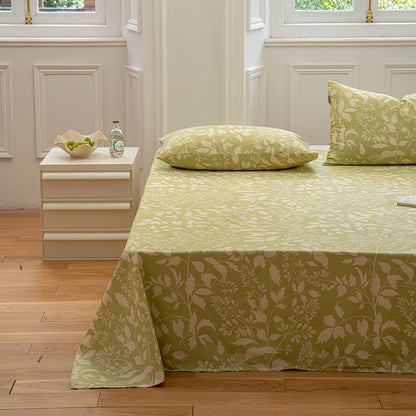 Cotton Printed Bed Sheet Single Item Pastoral Style Flower Single Piece - GM Traders