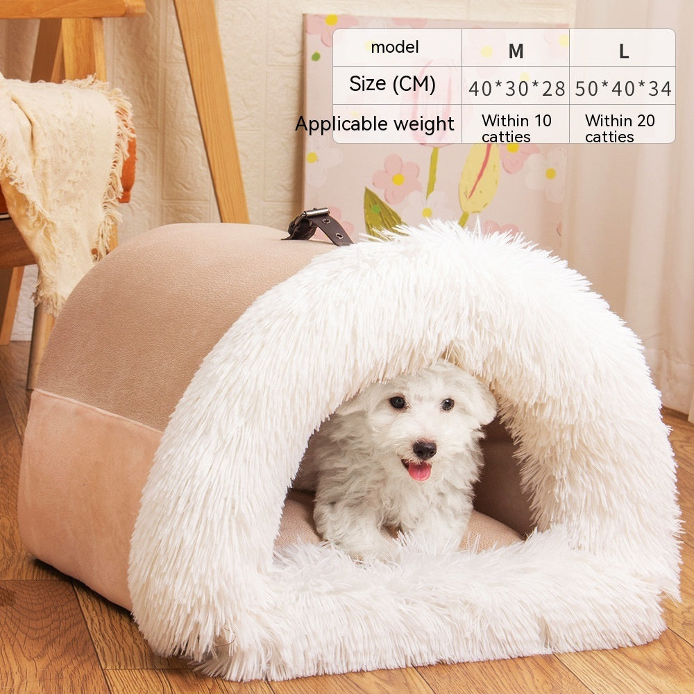 Portable Pet Nest for Dogs & Cats – Warm Autumn & Winter Plush Bed | Moisture-Proof Soft Pet House | Dubai | London | USA | UK | Europe | Canada | Australia
