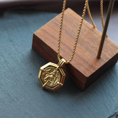 Clavicle chain sweater chain gold coin item coin necklace - GM Traders