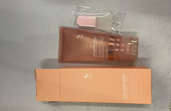 Collagen Night Face Mask 75ml – Firming, Elasticity & Hydration | Anti-Wrinkle Tear-Off Mask with Brush for Skin Repair & Moisturizing | Skin Care Winter