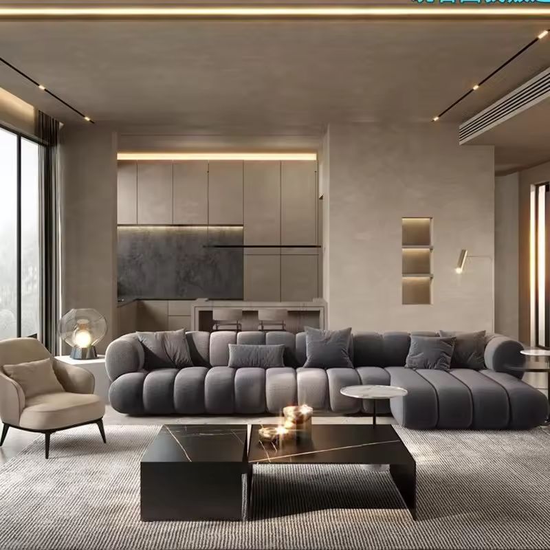 American Velvet L-Shaped Sectional Sofa – Nordic Modern Modular Living Room Couch 🛋️✨ - GM Traders