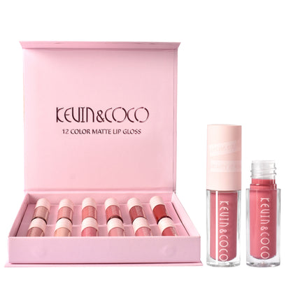 12 Color Lip Gloss Set Waterproof Long Lasting