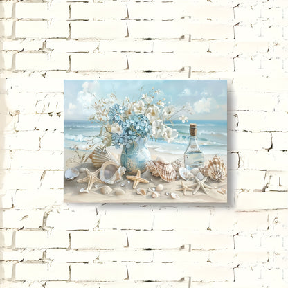 Blue Vase Floral Canvas – Framed Wooden Wall Art for Home & Office Decor