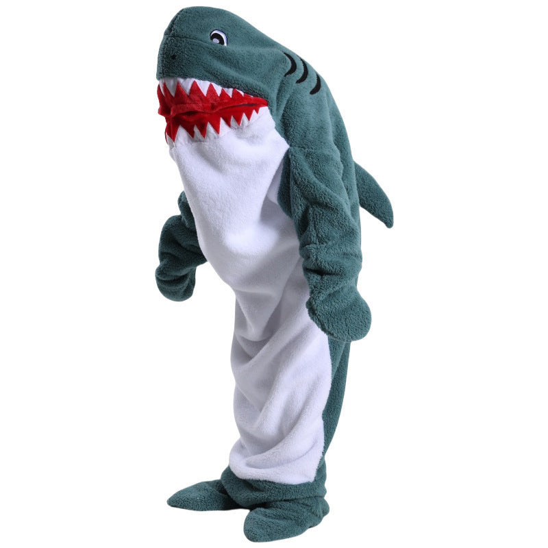 Dolphin & Shark Hooded Blanket Sleeping Bag – Soft Thickened Plush Pullover | Winter