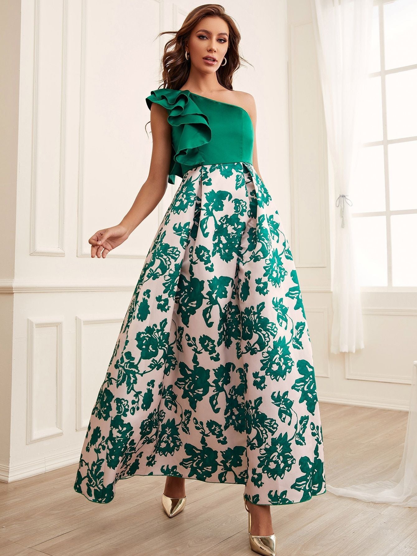 Elegant Digital Printing Dress Women - GM Traders