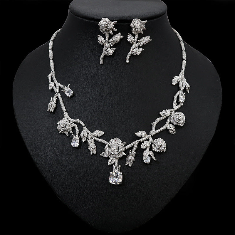 Bridal Jewelry Set – High Quality Flower Necklace & Earrings - GM Traders