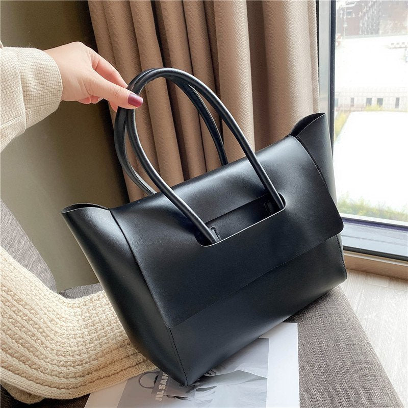 Fashion Women Shoulder Bags Large Capacity Handbags Simple Retro Tote Bags Solid Color Famous Brand High Quality Bags - GM Traders