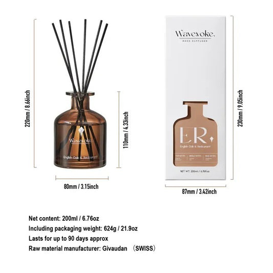 English Oak  Redcurrant Reed Diffuser 6.76oz - Essential Oil Sticks For Elegant Home Fragrance And Bathroom Accents - GM Traders