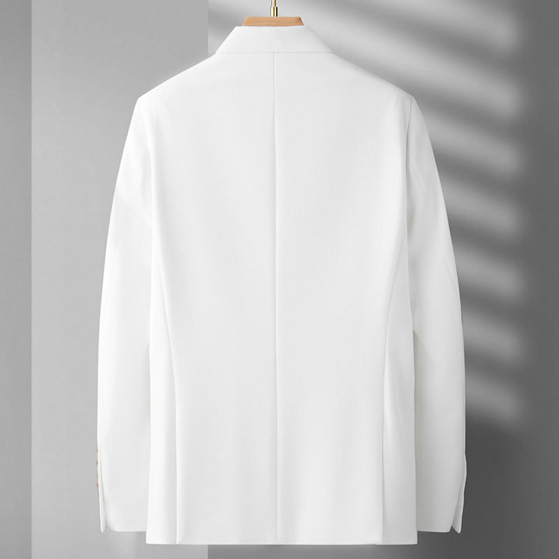 Plus Size Men’s White Casual Suit Jacket | Loose Fit Stylish Blazer for Big & Tall Men | Winter