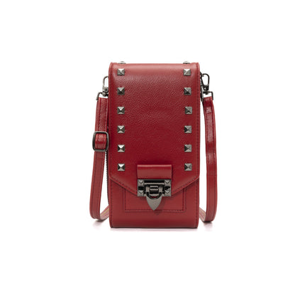 Rivet Design Shoulder Bags Mobile Phone Handbag Solid Color Crossbody Bags Women - GM Traders