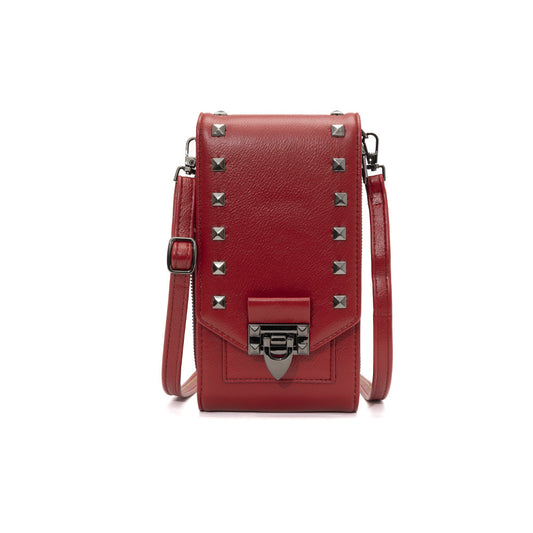 Rivet Design Shoulder Bags Mobile Phone Handbag Solid Color Crossbody Bags Women - GM Traders