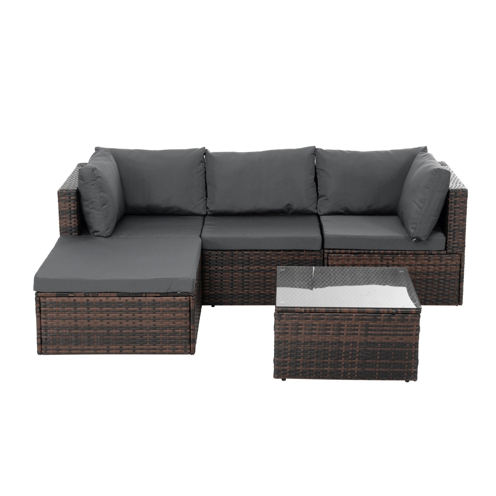 Patio Furniture, Outdoor Furniture, Seasonal PE Wicker Furniture, 5 Set Wicker Furniture With Temper - GM Traders
