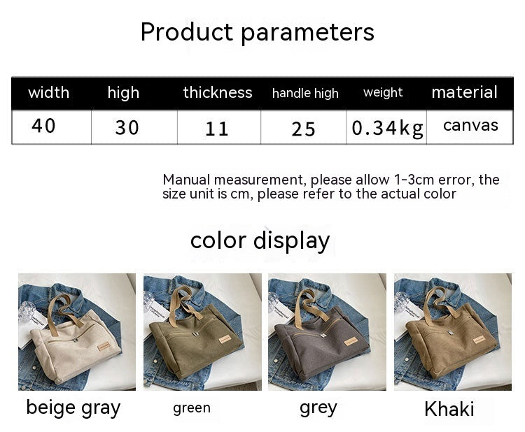 Canvas Shoulder Bags Women's Totes Handbag - GM Traders