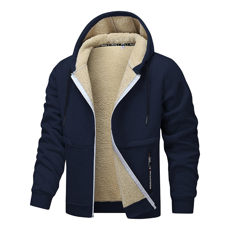 Men’s Thickened Lambswool Coat Sweatshirt – Fashion Warm Winter Pullover