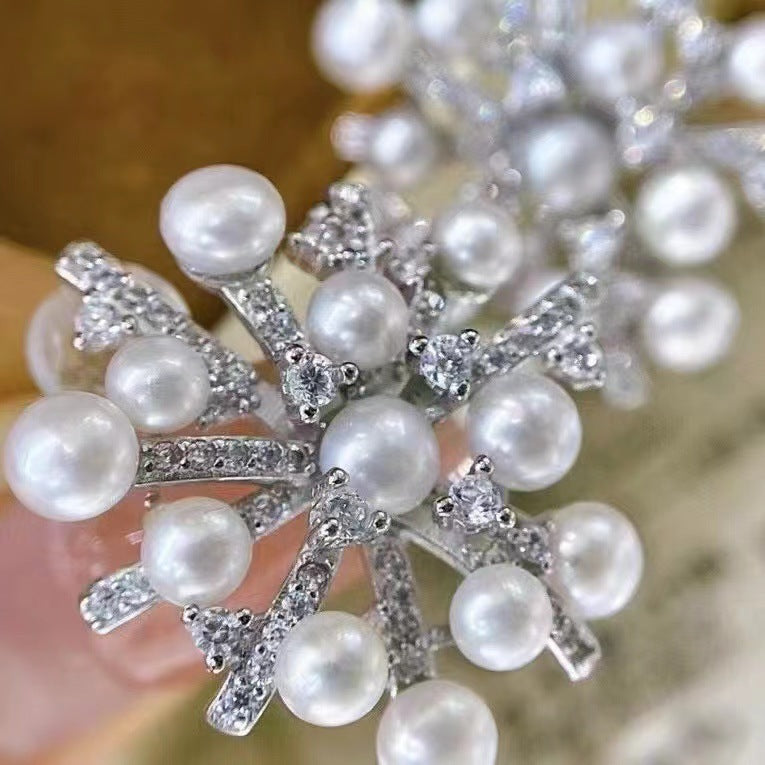 High Quality Pearl Stud Earrings Ring Snowflake Set - GM Traders